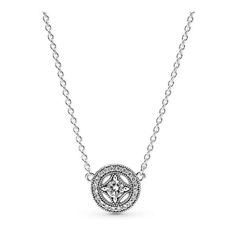 Pandora Vintage Allure Pendant Necklace Ireland - Sterling Silver/Cubic Zirconia - 870163ZUR